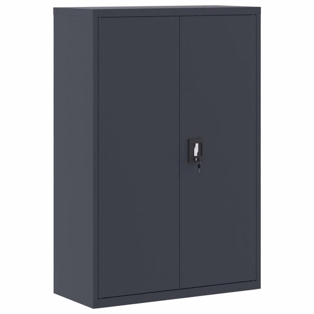 Berkfield Home Durable Steel File Cabinet in Anthracite Grey with Adjustable Shelves and Lock, W/D/H: 90 x 40 x 140 cm – 3