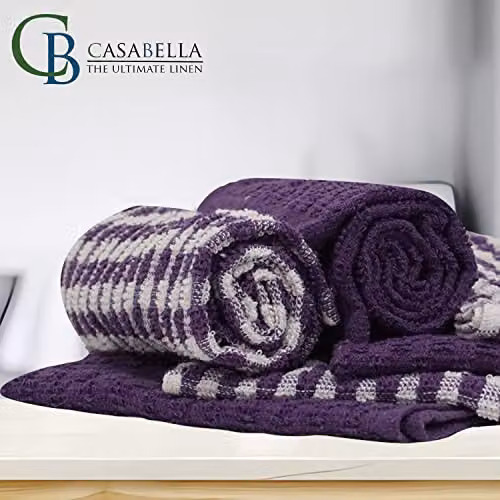 Casabella Pack of 6 Purple Cotton Terry Towelling Kitchen Tea Towels – 4