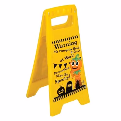 VFM e-Store The Boo Crew Halloween Warning Sign Decoration in Yellow