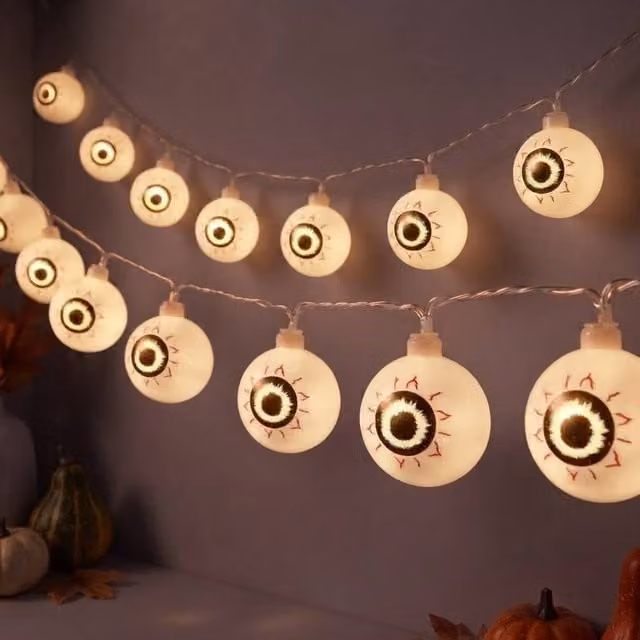 Garden Greatness Ghoulish Eyeball LED Halloween String Lights in Multicolour and Warm White