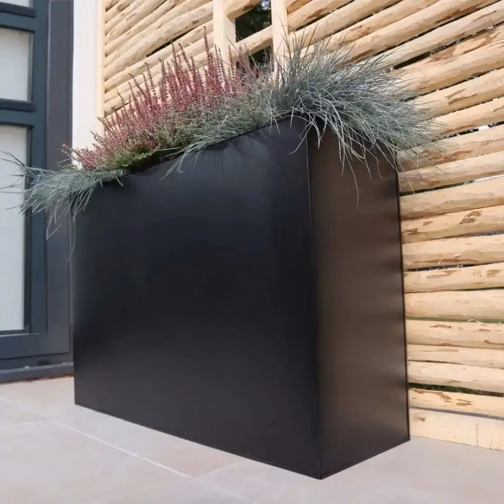 Access Garden Products Matte Black Galvanised Steel Trough Planter, W: 90 cm, H: 60 cm – 3