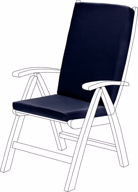 Gardenista Water-Repellent Highback Garden Chair Seat Pad Outdoor Cushion in Blue