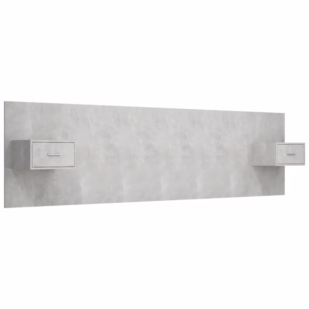 Berkfield Home Bed Headboard with Cabinets in Concrete Grey Engineered Wood – 2