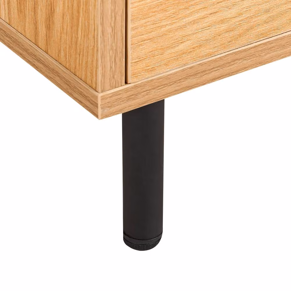 Wyld and Coco Four-Drawer Chest in Light Brown with Black Metal Legs, H: 104 cm x W: 40 cm x D: 60 cm – 2