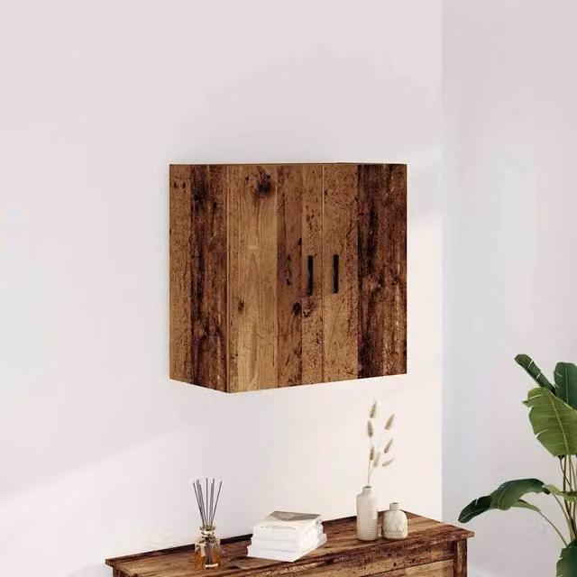 Berkfield Home Wall Mounted Cabinet in Old Wood Brown, W/D/H: 60 x 31 x 60 cm