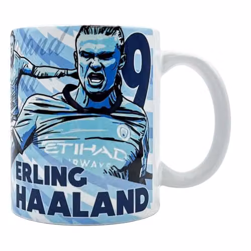 Fan Originals Manchester City Erling Haaland Ceramic Mug, Blue, 325 ml – 1