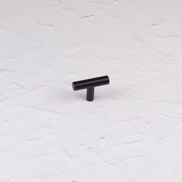 Matt Black Aluminium T-Bar Cupboard Handles and Knobs for Kitchen Cabinets