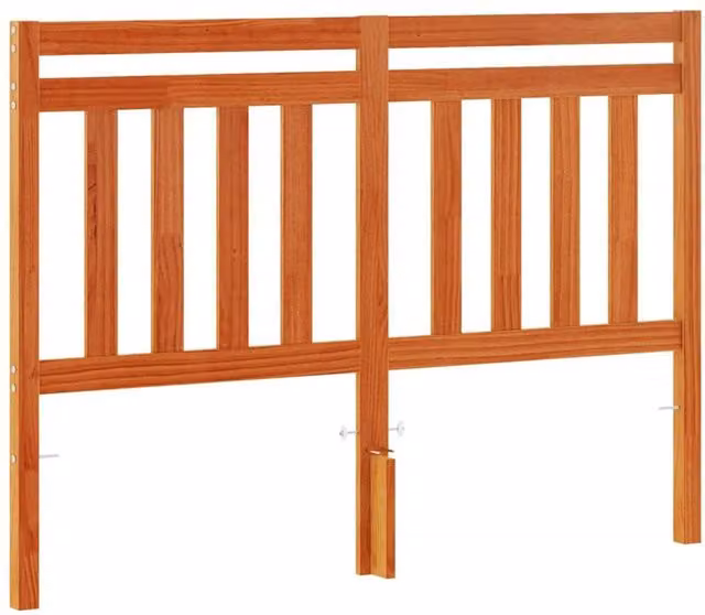 Berkfield Home Rustic Solid Wood Pine Headboard in Wax Brown, Width: 135 cm