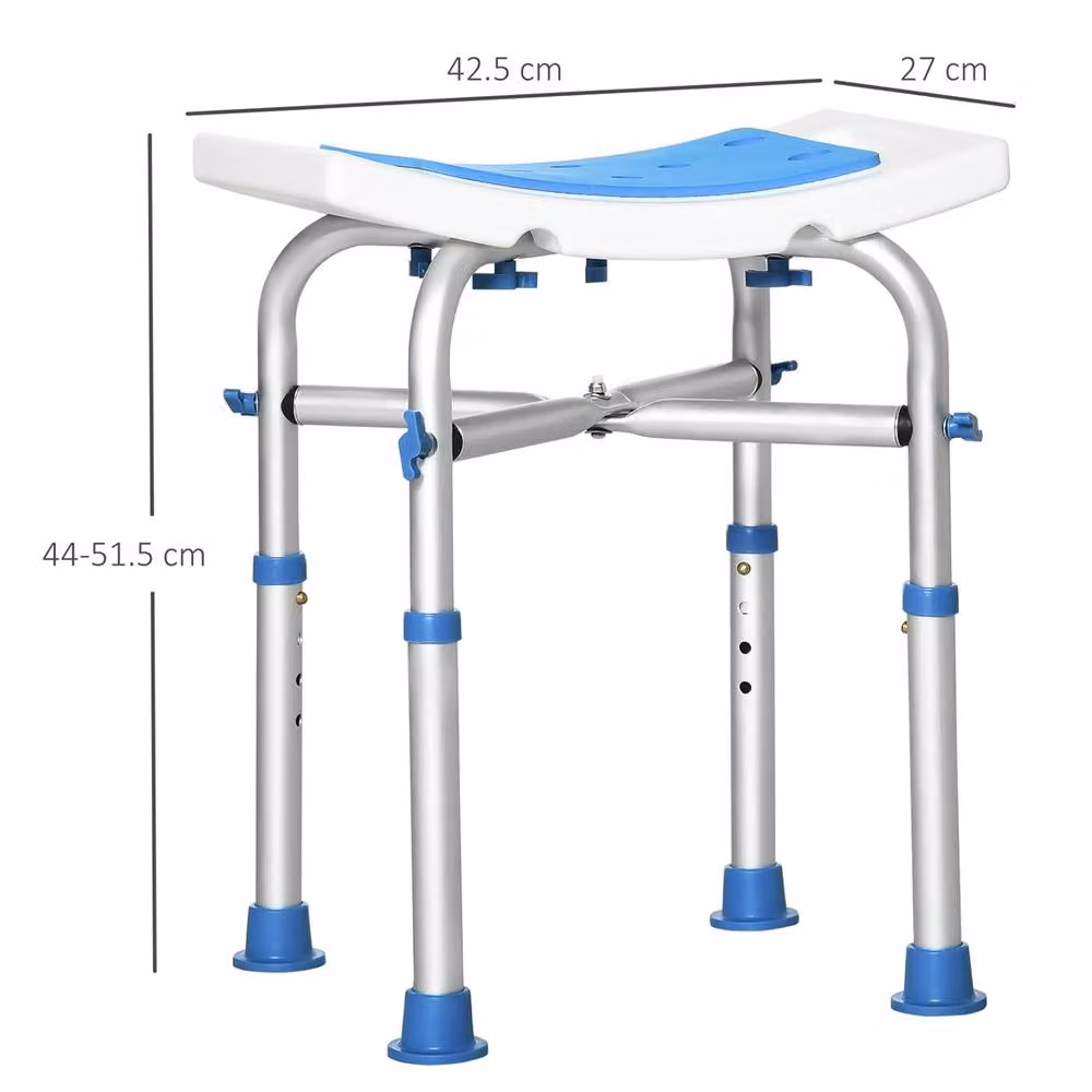 EONLION Adjustable Blue Shower Chair and Stool – 2