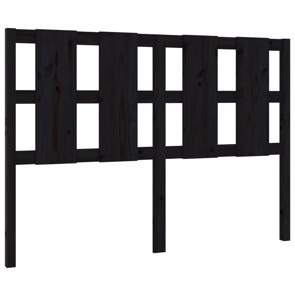 Berkfield Home Rustic Solid Wood Pine Bed Headboard, Black, W: 145.5 cm, D: 4 cm, H: 100 cm – 2