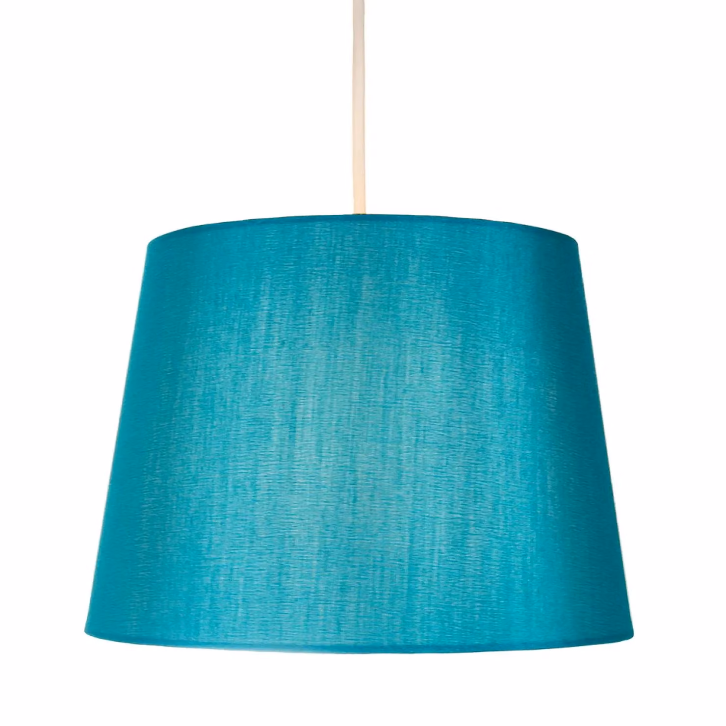 Happy Homewares Traditionally Designed Cylinder Drum Lamp Shade in Petrol Blue Faux Silk Fabric, Diameter: 30.48 cm – 2