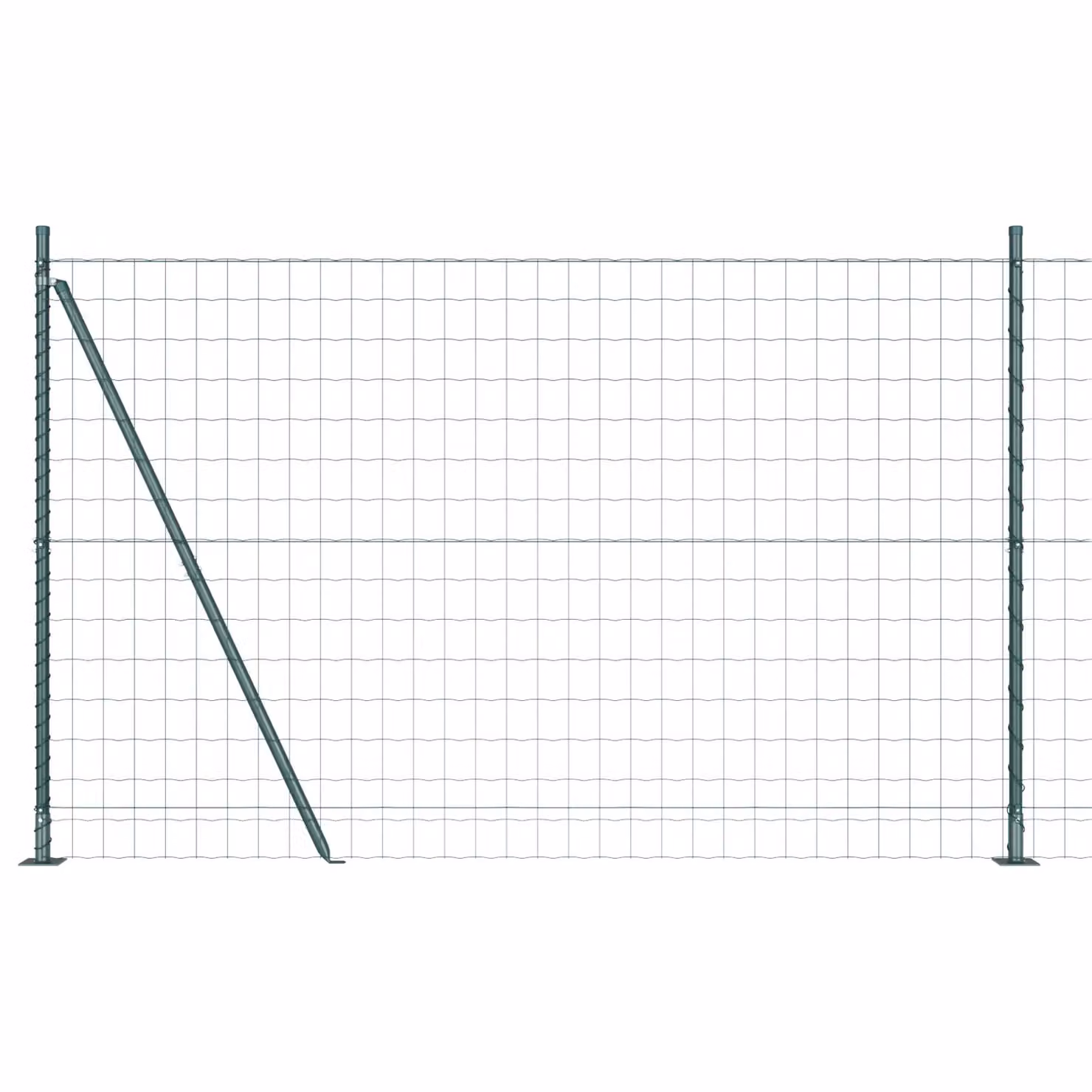 Berkfield Home Euro Fence with 7 Flanged Posts, Galvanised Steel, Silver, H: 140 cm, W: 10 m – 2