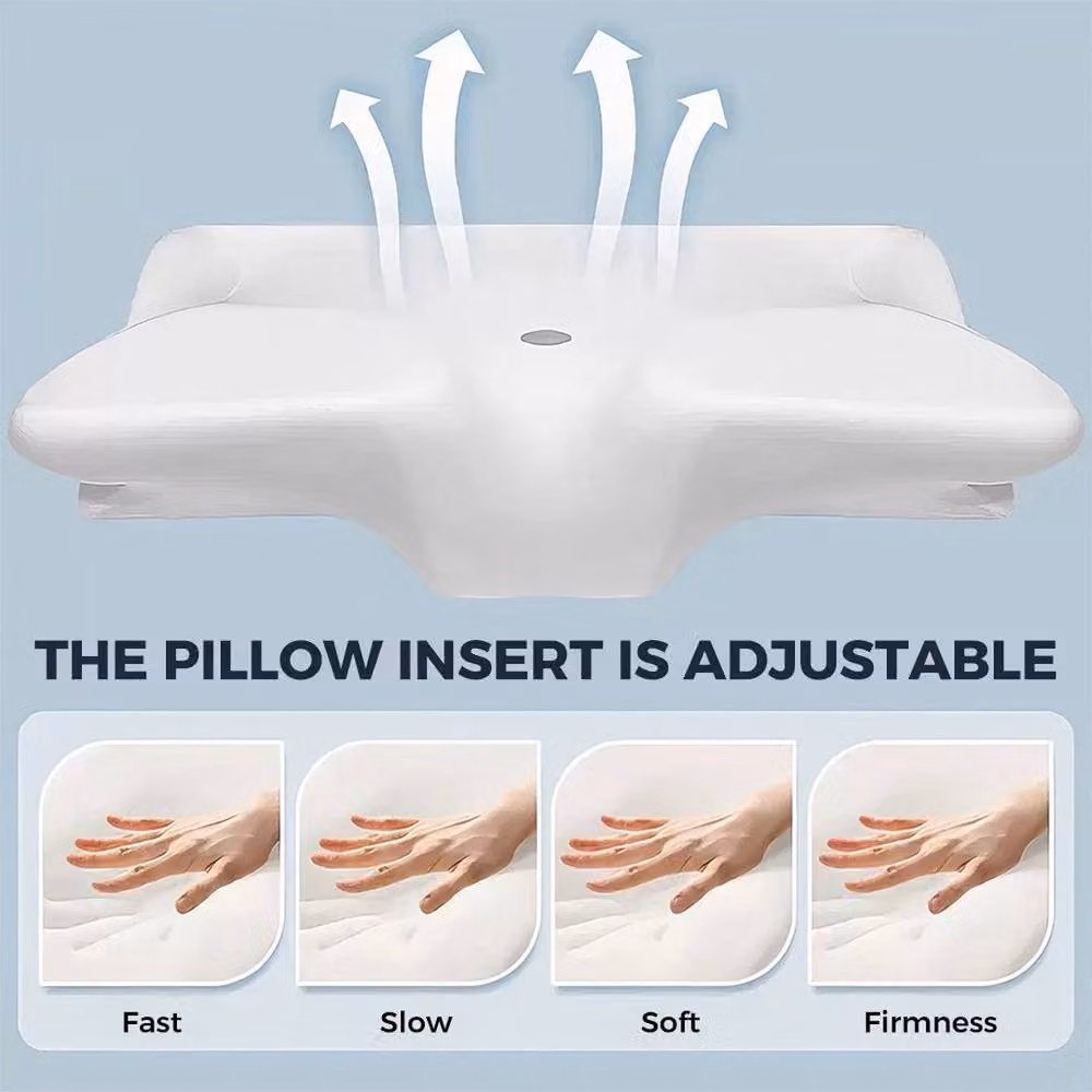 PAWNORA 2-in-1 Ergonomic Adult Pillow in Black and White – 3