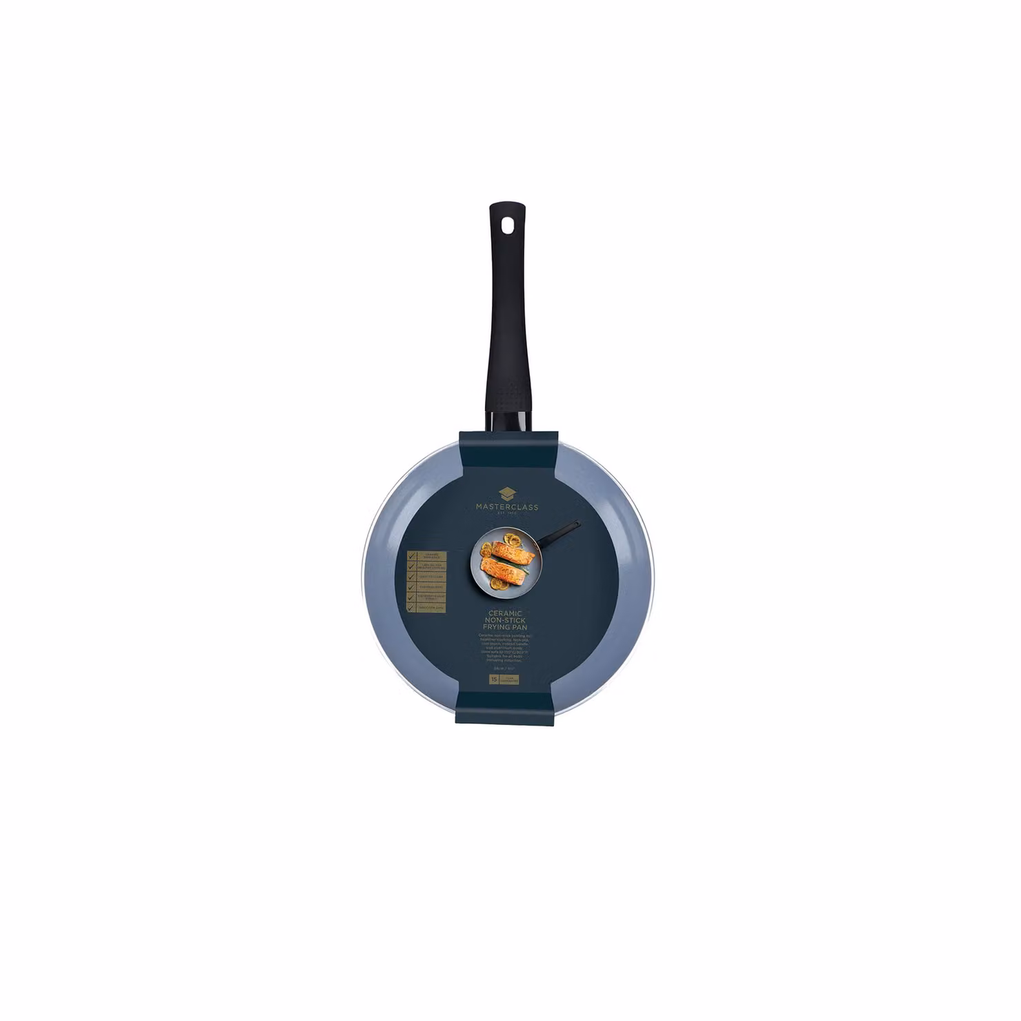 MasterClass Ceramic Non-Stick Frying Pan, 24cm, Black or Grey – 4