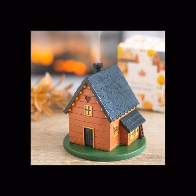 KDMD Brown House Resin Incense Cone Burner Chimney Aroma Tabletop Decor