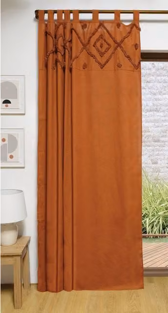 Divante Inka Tufted Geo Fabric Panel in Orange