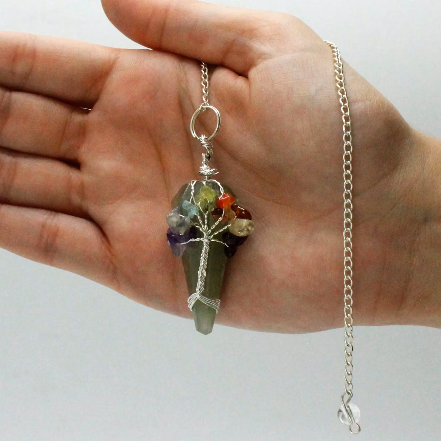 KDMD Magic Pendulum Seven Chakra Aventurine in Green and Multicolour – 2