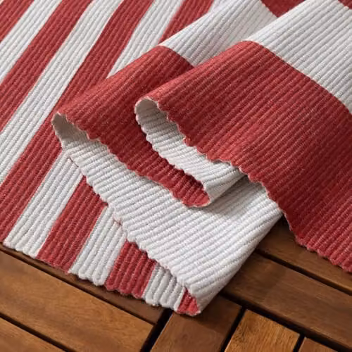 Riva Home Deck Stripe Indoor/Outdoor Striped Washable Weather Resistant Rug, White/Red, W: 120 cm, L: 170 cm – 5