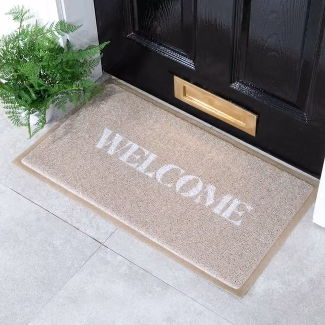 Artsy Mats Welcome Indoor Outdoor Doormat in Beige, W/D: 70 x 40 cm