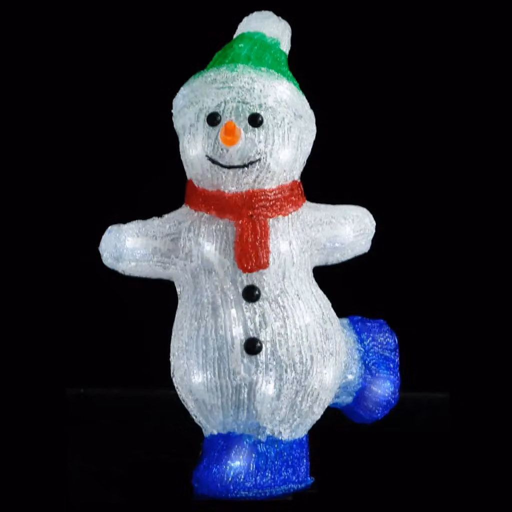 Berkfield Home LED Christmas Acrylic Snowman Figure, White, Height: 30 cm – 2