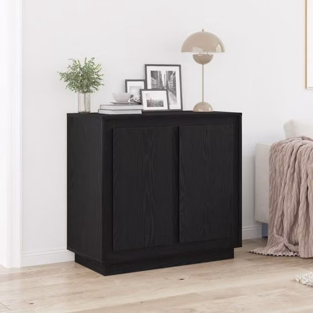 Berkfield Home Modern Black Oak Sideboard, W/D/H: 80 x 34 x 75 cm