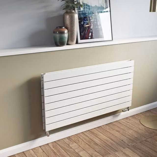 Bathroom Kingdom Mars White Double Flat Panel Horizontal Radiator W: 59.5 cm, H: 160 cm