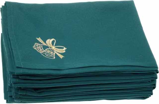 Trimming Shop Plain Green Spun Polyester Christmas Table Napkins