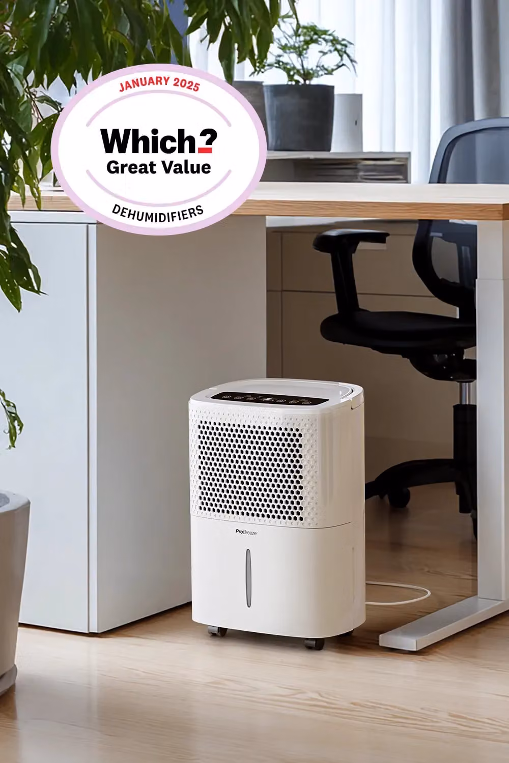Pro Breeze 12L Low Energy Dehumidifier with Built-in Hygrostat and Continuous Drain, White – 10