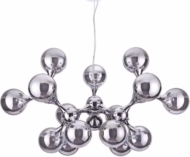 Ideal Lux Nodi 15 Light Ceiling Pendant in Chrome and Grey Glass