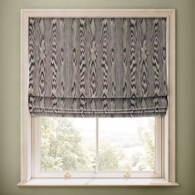 House of Hackney Heartwood Cotton Linen Blind in Celadon Green