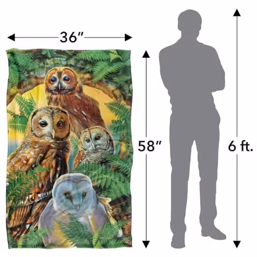 JQ Licensing Owl Collage Super Soft Silky Touch Fleece Throw Blanket, Multicolour, W/D/H: 91 x 147 cm – 4