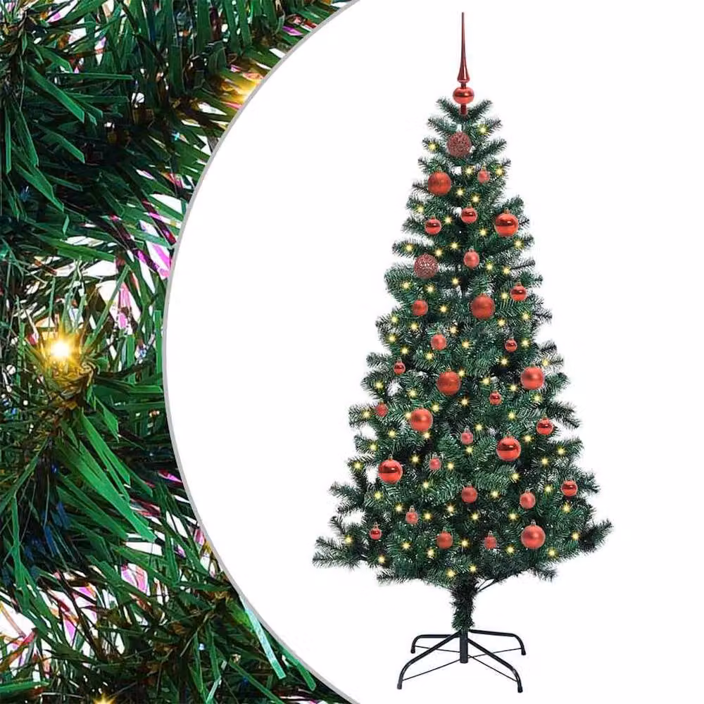 Berkfield Home Elegant Pre-lit Artificial Christmas Tree, Green, Height: 150 cm – 3