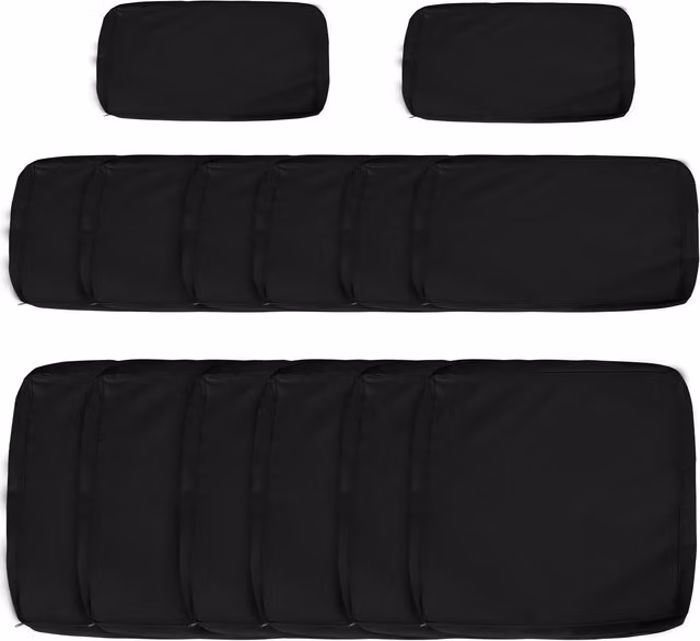Outsunny 14 Replacement Polyester Cushion Covers with Zip Fastening in Black