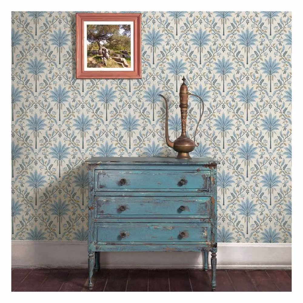 Holden Décor Eastern Horizons Palm Trellis Wallpaper in Blue – 2