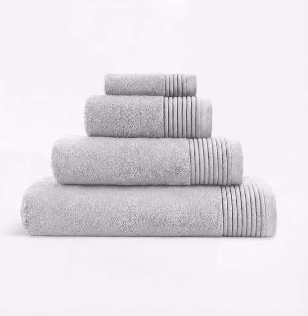 Bedable Plush Zero-Twist Cotton Terry Towel Set in Grey