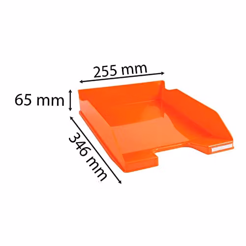Exacompta Combo Midi 1-Tier A4 Letter Tray in Orange Glossy Plastic, W: 34.7 cm, D: 25.5 cm, H: 6.5 cm – 2