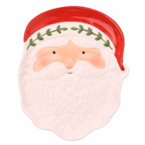 Widdop and Co Santa and Friends Ceramic Nordic Christmas Serving Platter, Red and Multicolour, Diameter: 20.6 cm