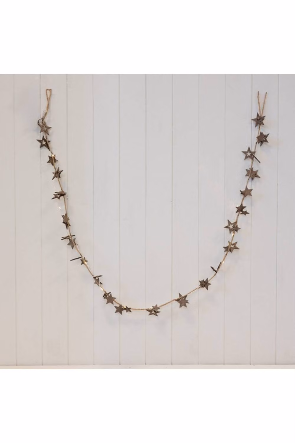 KDMD Elegant Delicate Brown LED Star Garland with Rustic Metal Design – 2