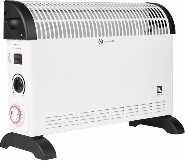 Pifco 2kW White Freestanding Portable Electric Convector Heater with Timer and Overheat Protection – 1