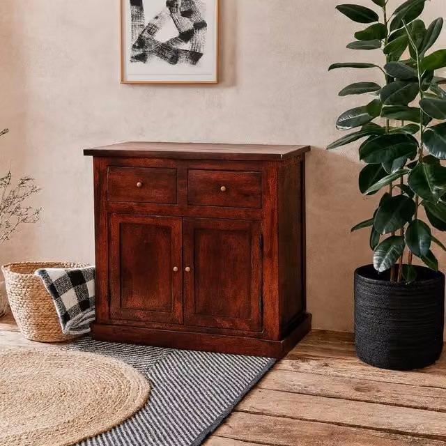 Wyld Haus Oxford Mahogany Mango Wood Storage Cabinet in Brown, W/D/H: 90 x 45 x 62 cm – 1