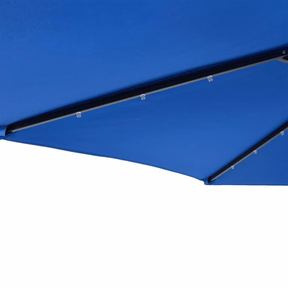 Berkfield Home Garden Parasol with LEDs and Steel Pole, Azure Blue, W/D/H: 225 x 225 x 212 cm – 5
