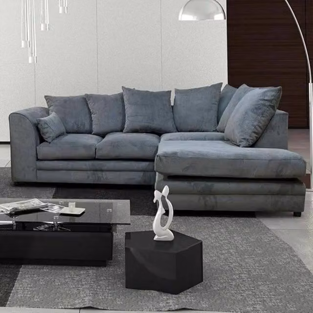Snug Furniture Birmingham Ltd Fernando Right Hand Corner Sofa Set in Grey Fabric