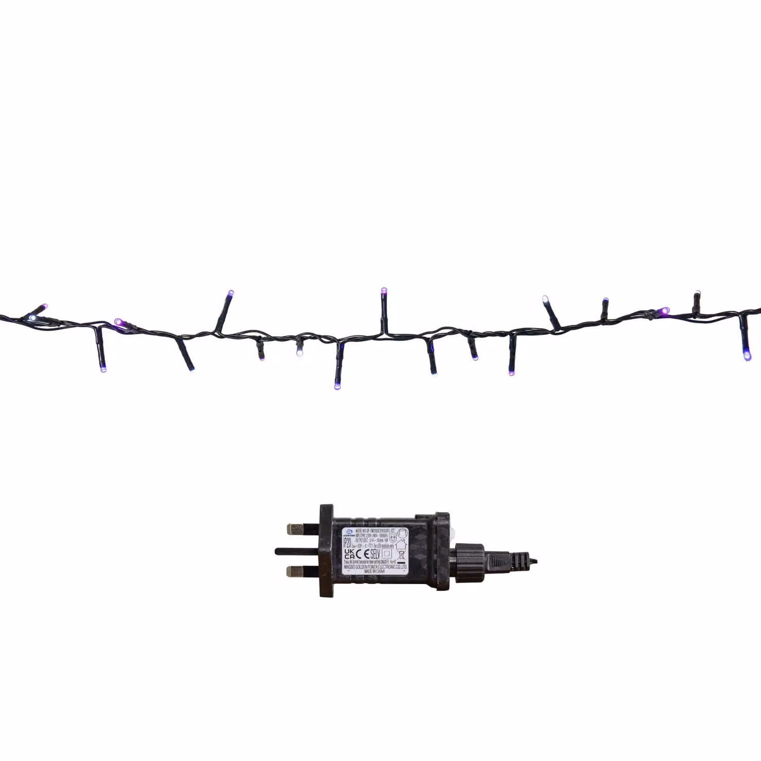 Samuel Alexander TreeBrights 1000 LED Christmas String Lights with Timer in Blue, Purple and White – 2