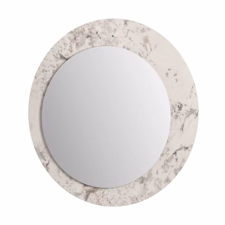 Dome Deco HAMANA Round Wall Mirror in Stone Beige, Black or White