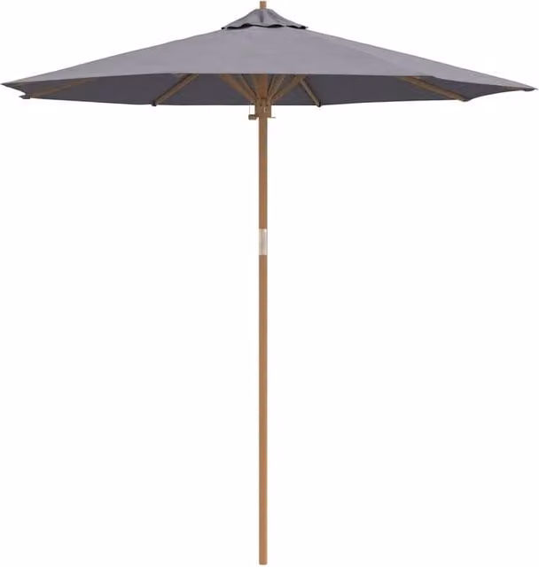 Berkfield Home Dark Grey Bamboo Garden Parasol W: 260 cm, D: 240 cm