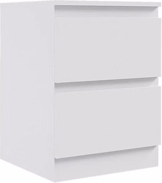 FORGEVIO 2 Drawer Bedside Cabinet in White