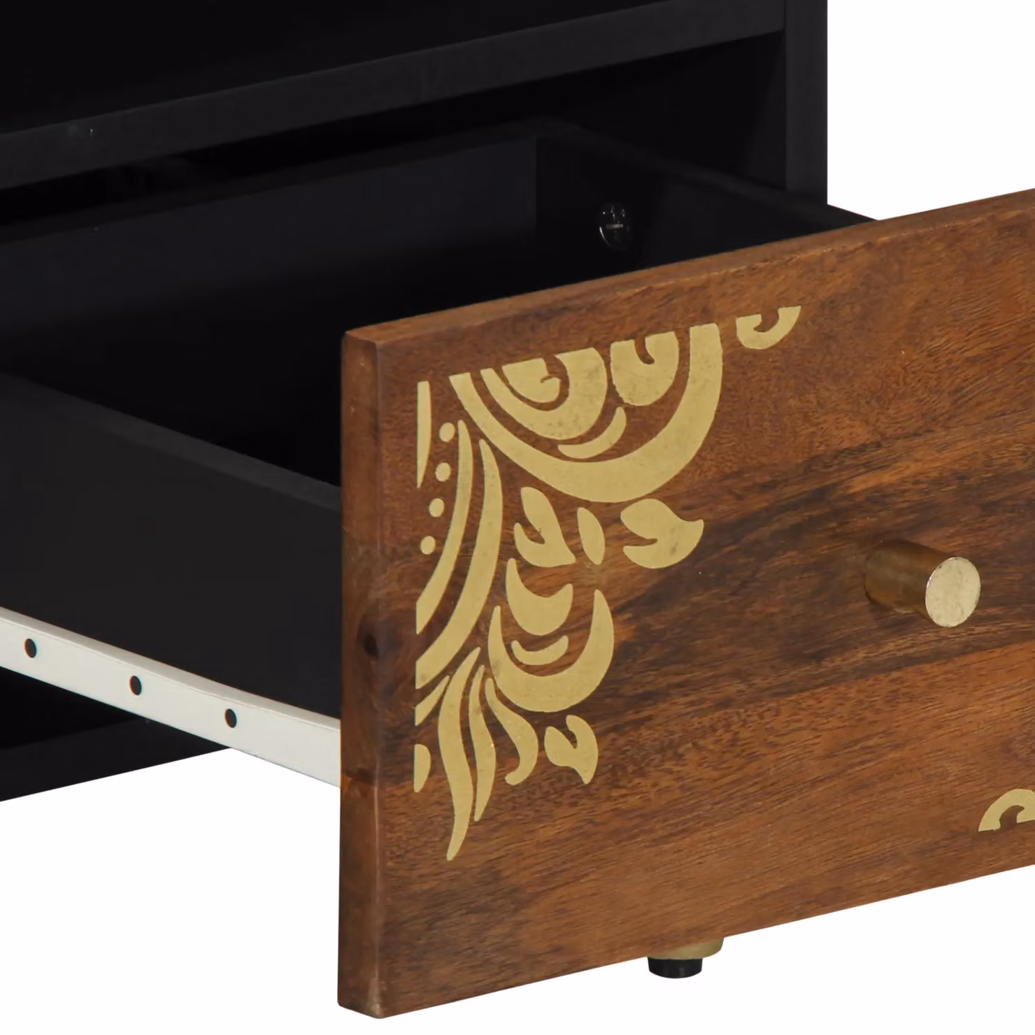 Berkfield Home Modern Mango Wood TV Cabinet in Brown, W/D/H: 70 x 33 x 46 cm – 5