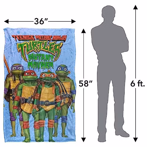 Nickelodeon Teenage Mutant Ninja Turtles Mutant Mayhem Multicolour Soft Fleece Blanket – 3
