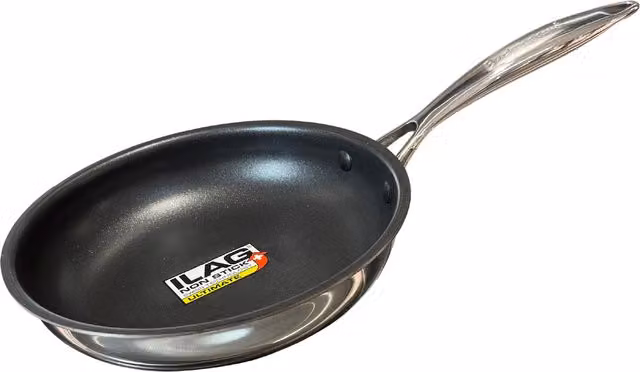 Buckingham Elite Tri-Ply Stainless Steel Non-Stick Frying Pan, Silver, Diameter: 20 cm