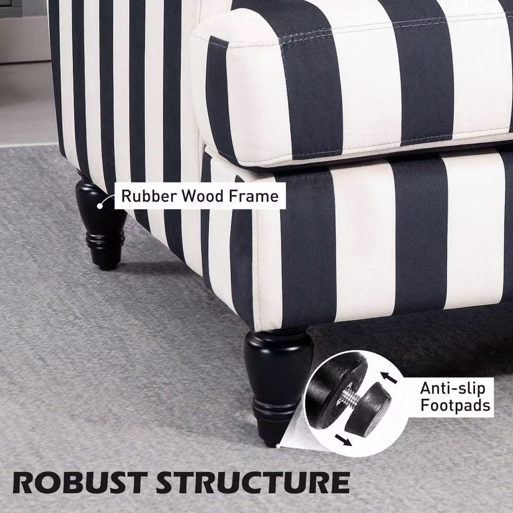 STILVORA Black Velvet Cuddle Chair with Armrests and Rubberwood Legs – 7